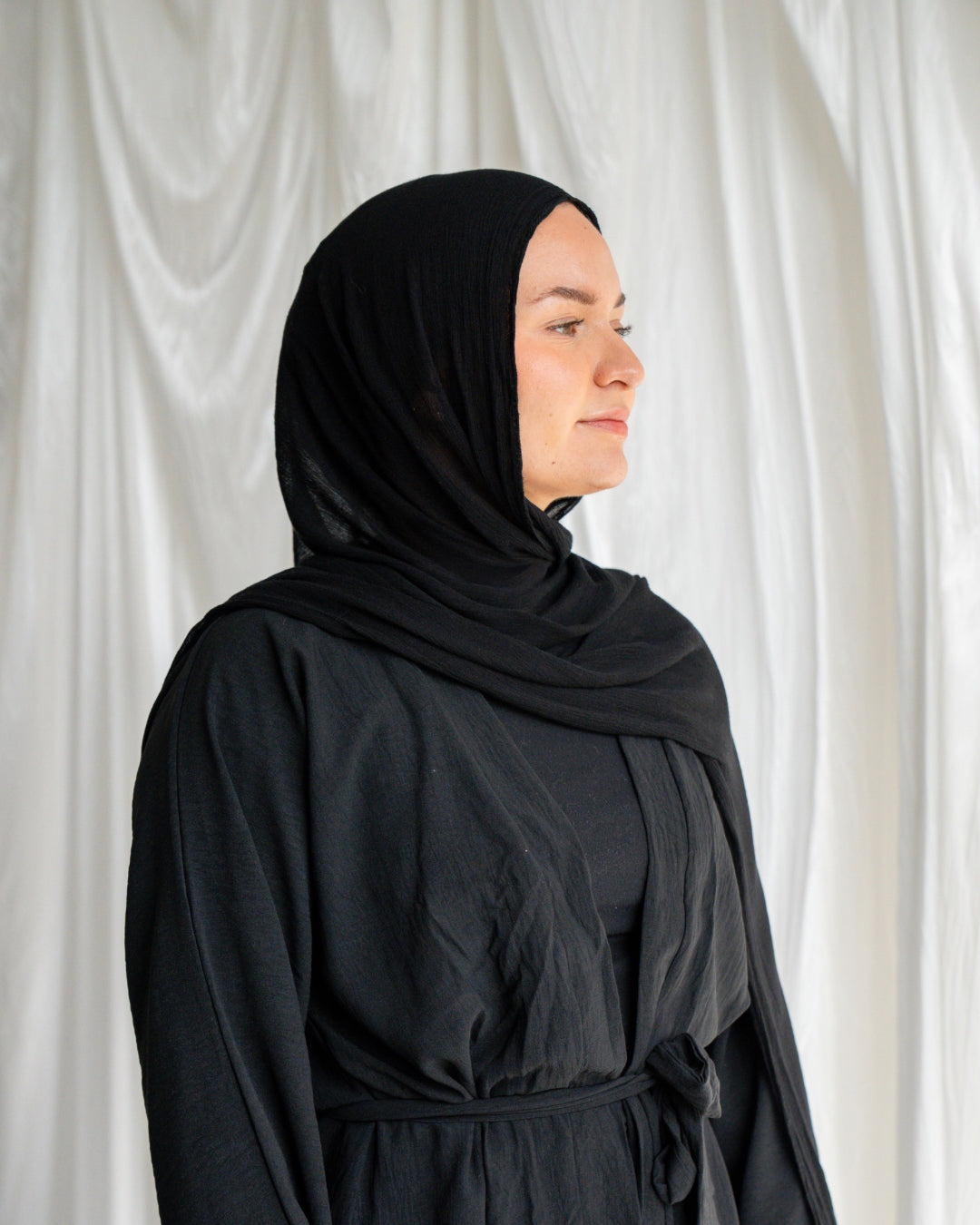 Crinkle Rayon Hijab | Black