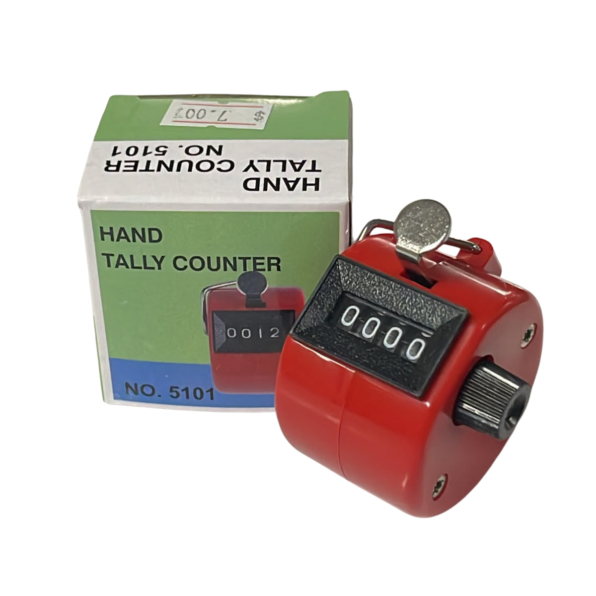 Hand Tally Counter - 4 Digit - Red