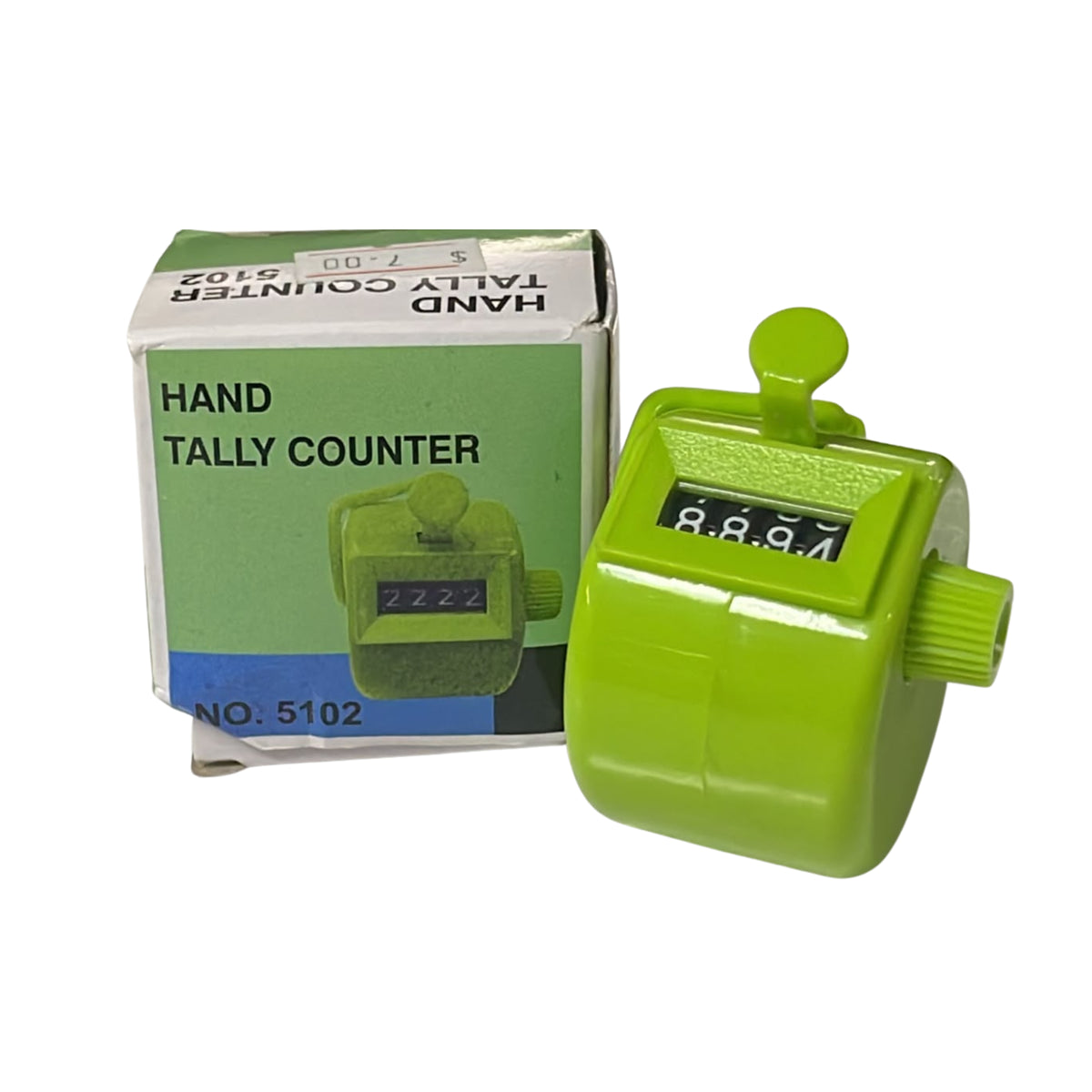 Hand Tally Counter - 4 Digit - Green