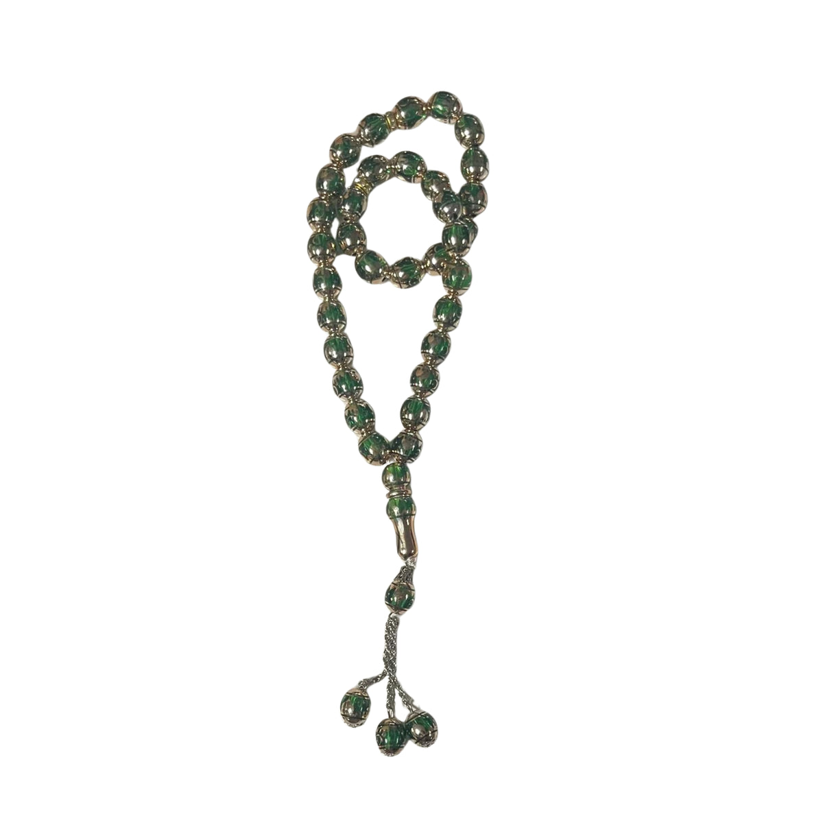 33 Beads | Crescent Mosque | Green & Gold