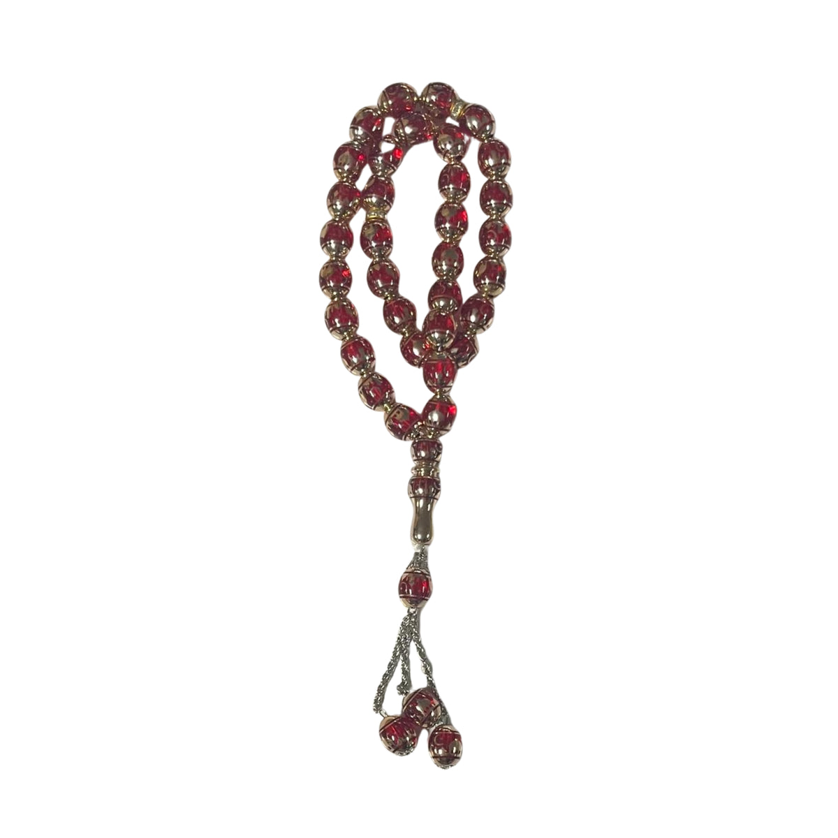 33 Beads | Crescent Mosque | Red & Gold