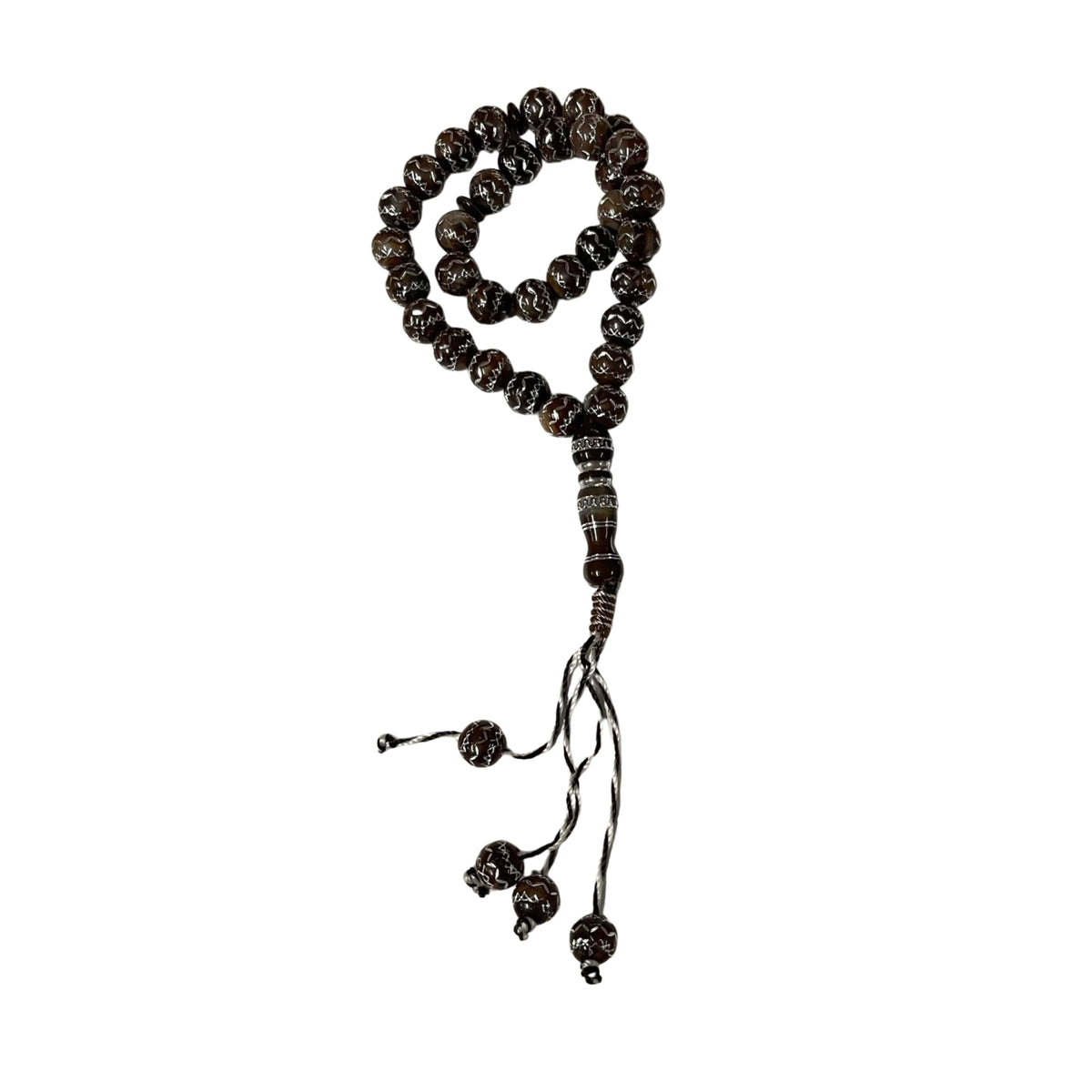 33 Beads | Silver & Brown