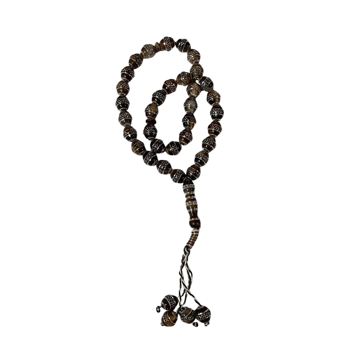33 Beads | Silver & Brown Ombre