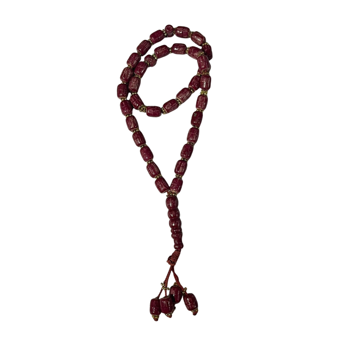 33 Beads | Wooden | Red Magneta Rustic