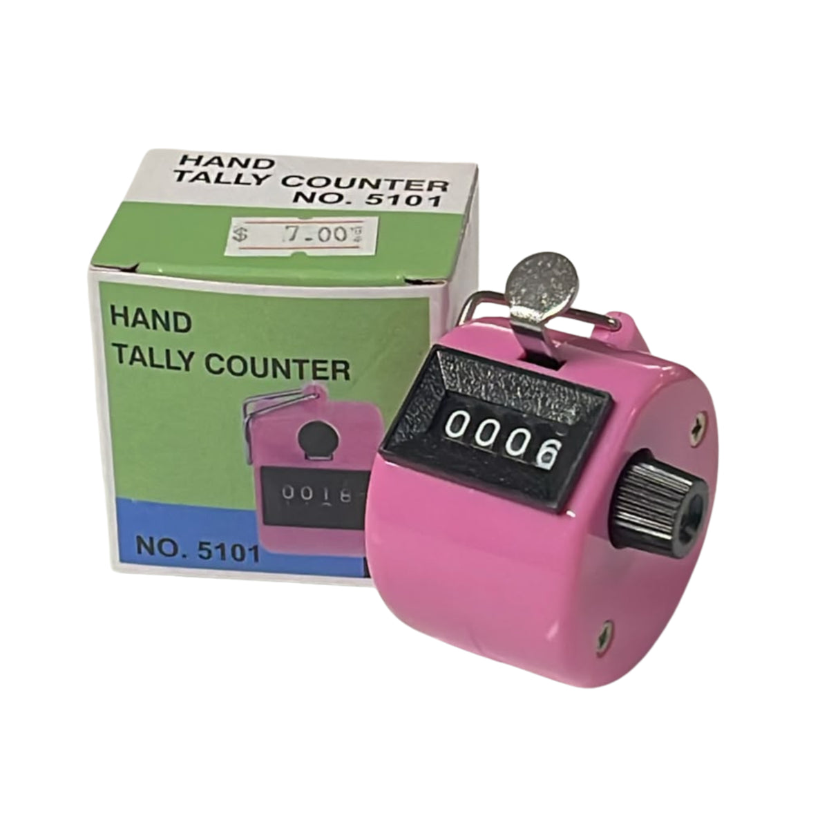 Hand Tally Counter - 4 Digit - Pink