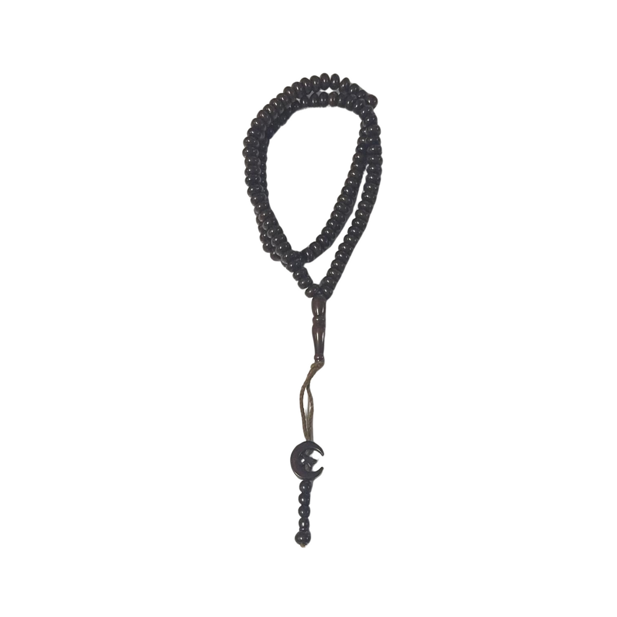99 Beads | Moon & Star Tassle | Dark Brown