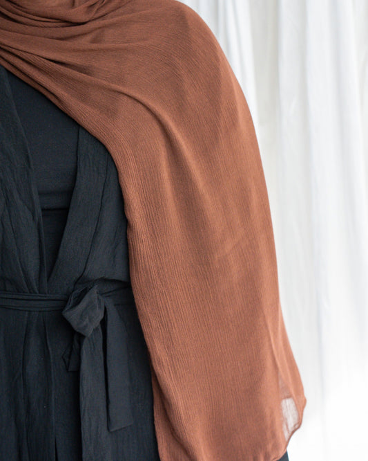 Crinkle Rayon Hijab | Chocolate