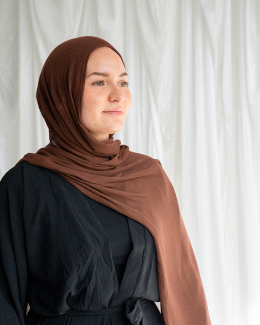 Crinkle Rayon Hijab | Chocolate