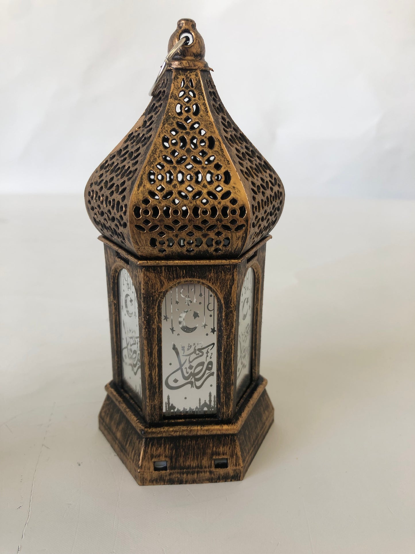 Dome Rustic Gold Light Up Lantern (Small)