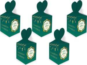 5 pack of Ramadan Gift Boxes | Green & Gold