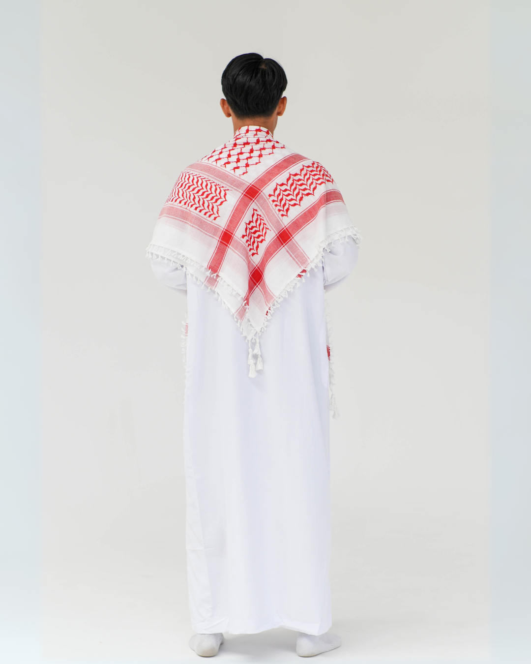 Keffiyeh w/tassels | Red & White