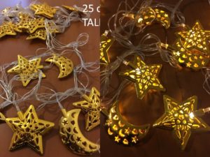 20pc Metal Lights Moon & Star | Gold