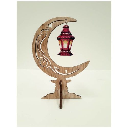Medium Crescent Moon on Stand | Red