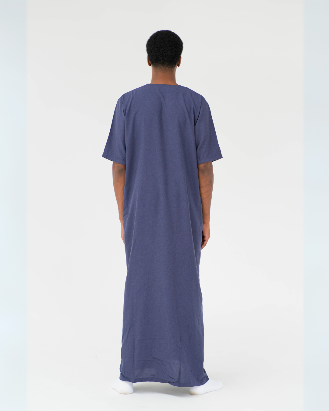 Linen Short Sleeve Thobe | Navy