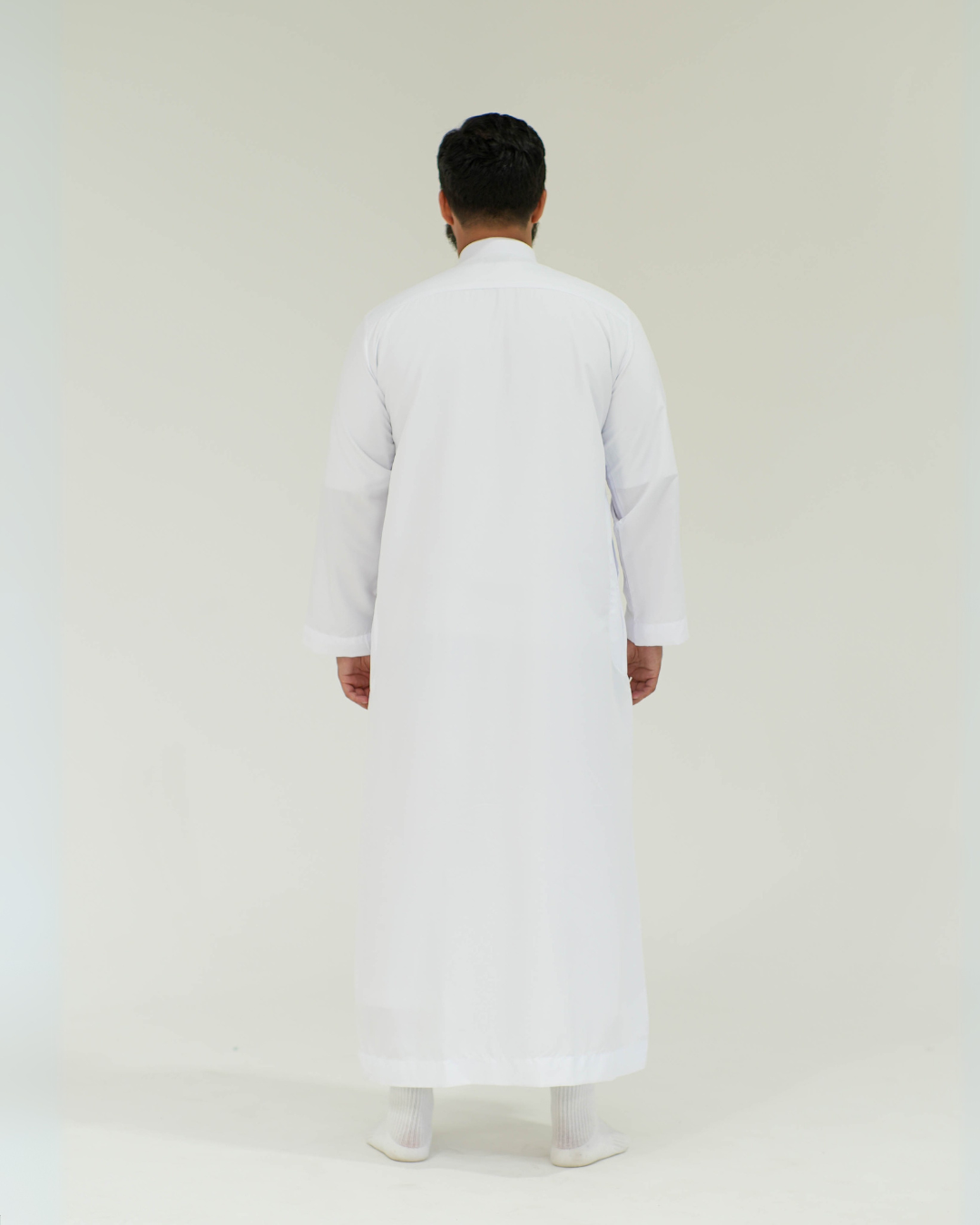 Long Sleeve Collar Thobe | White
