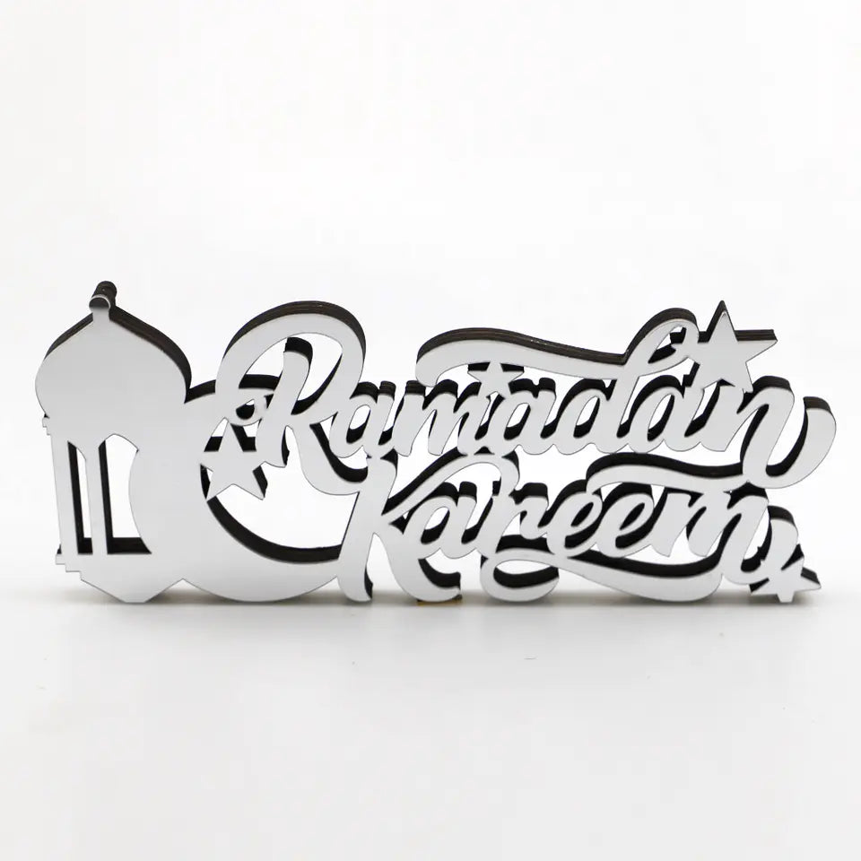 Ramadan Kareem Lantern Acrylic Stand | Silver