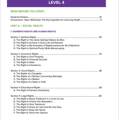 Health and Wellness from an Islamic Perspective - Level 4