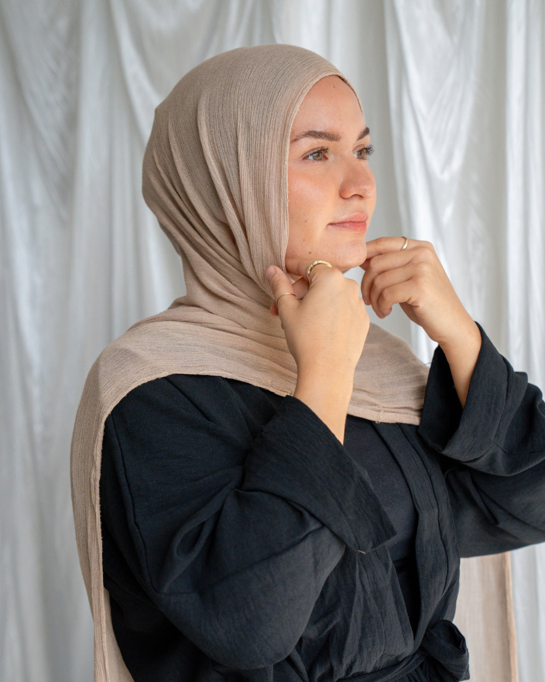Crinkle Rayon Hijab | Beige