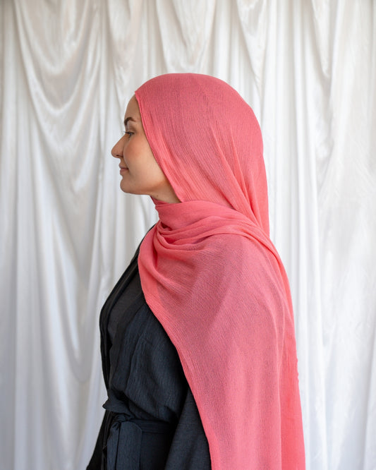Crinkle Rayon Hijab | Watermelon