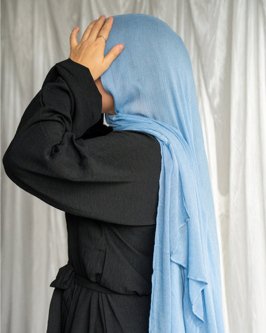 Crinkle Rayon Hijab | Azure