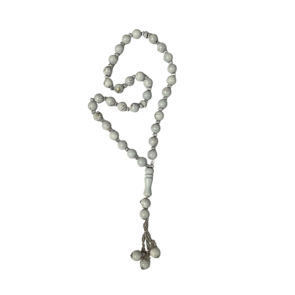 33 Beads | Premium | White & Silver