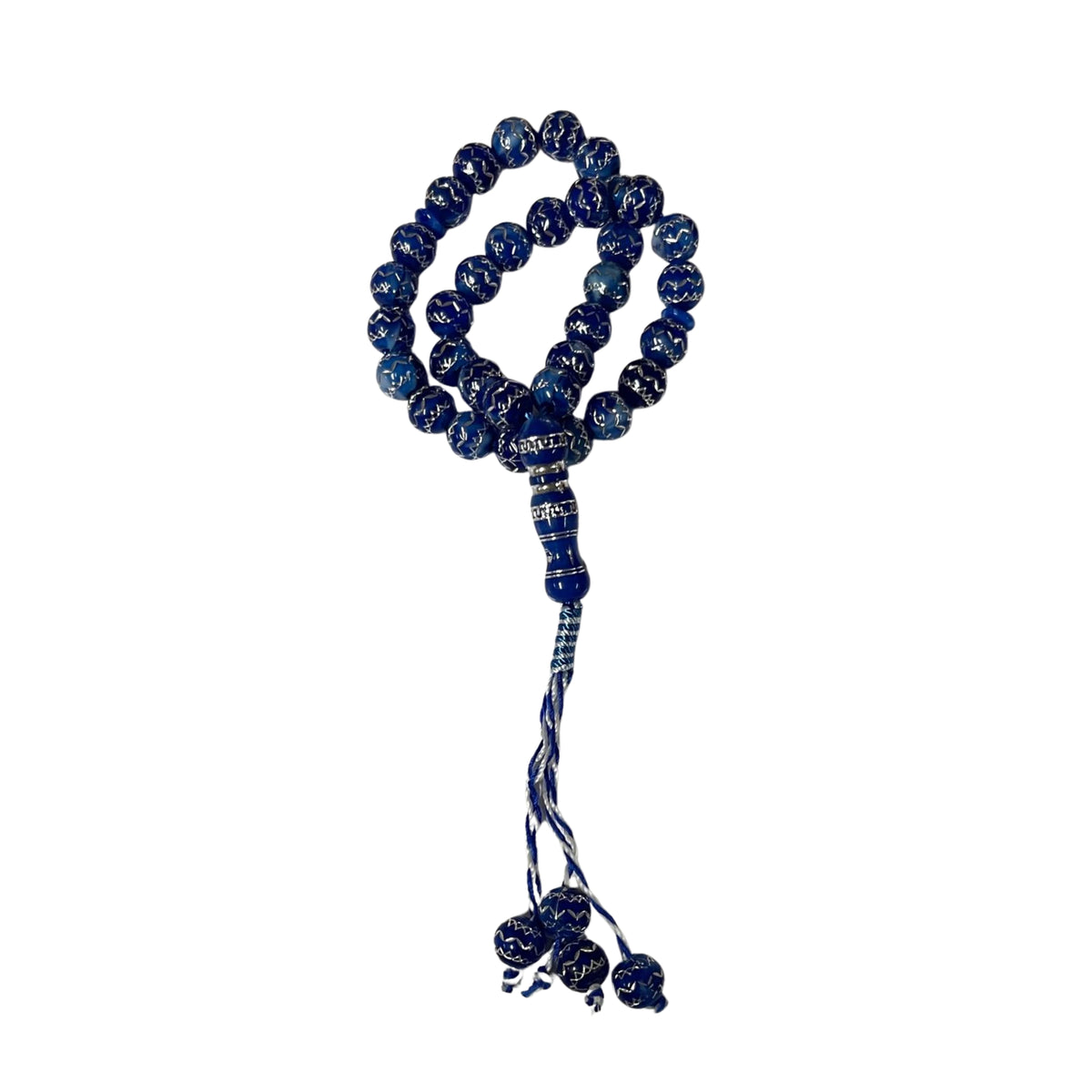 33 Beads | Silver & Blue