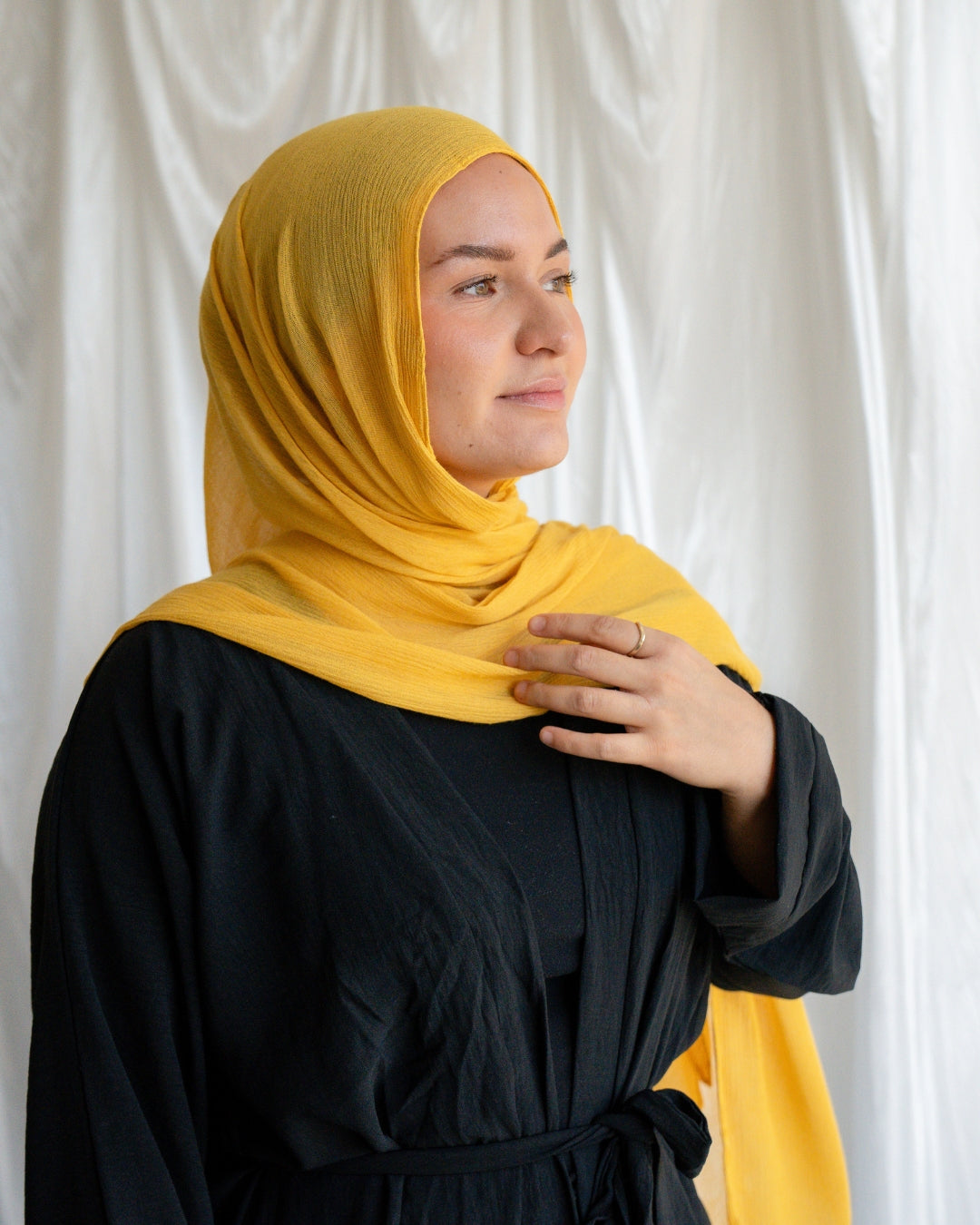 Crinkle Rayon Hijab | Mustard