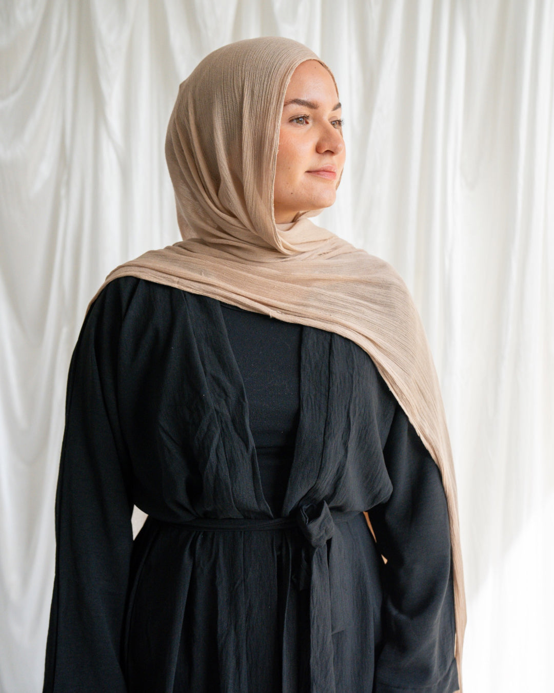 Crinkle Rayon Hijab | Beige