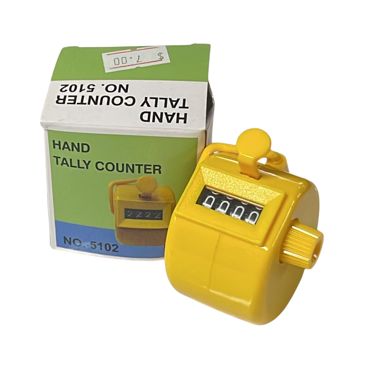 Hand Tally Counter - 4 Digit - Yellow