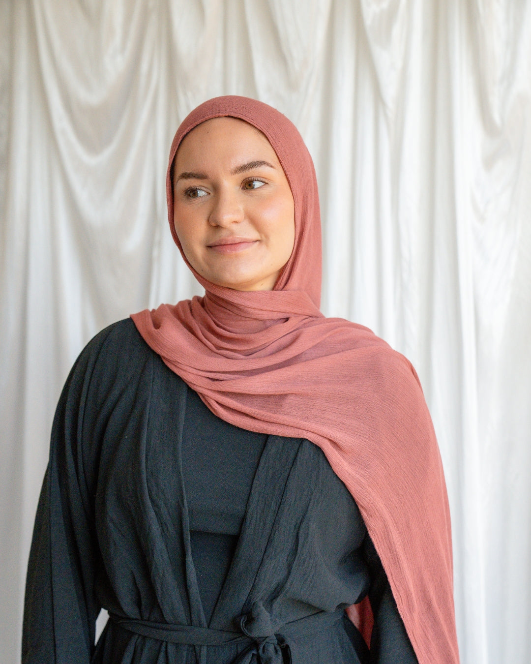 Crinkle Rayon Hijab | Rosewood