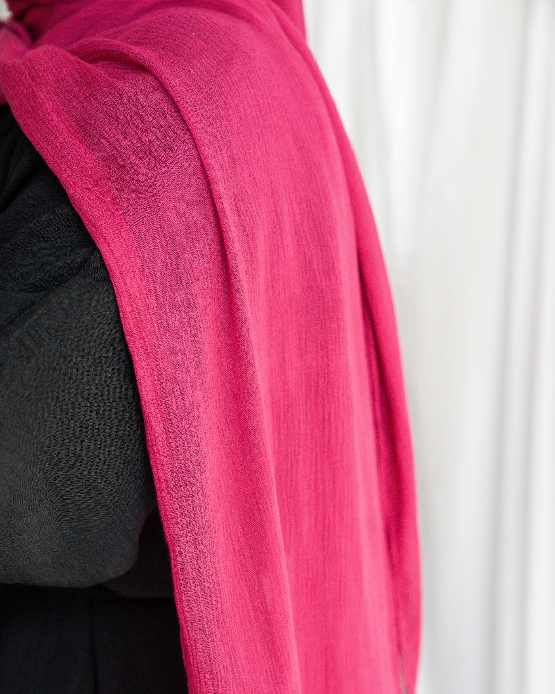 Crinkle Rayon Hijab | Magenta
