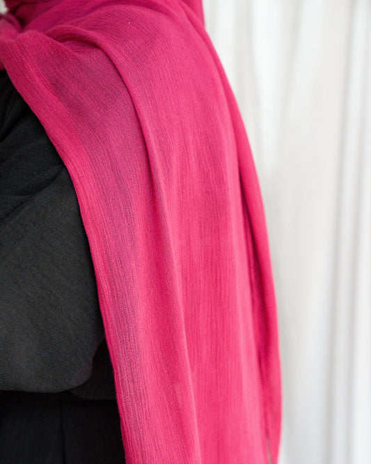 Crinkle Rayon Hijab | Magenta