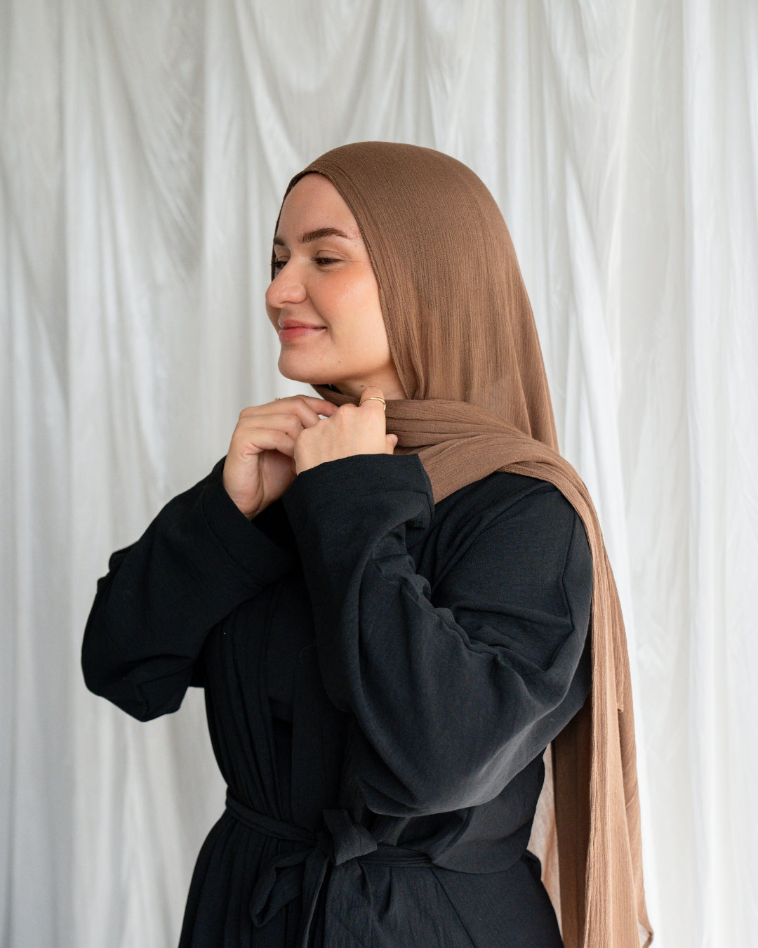 Crinkle Rayon Hijab | Walnut