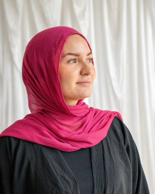 Crinkle Rayon Hijab | Magenta