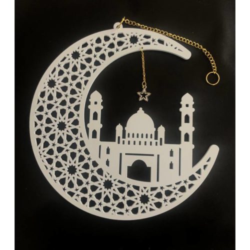 Hanging Crescent & Mosque | White