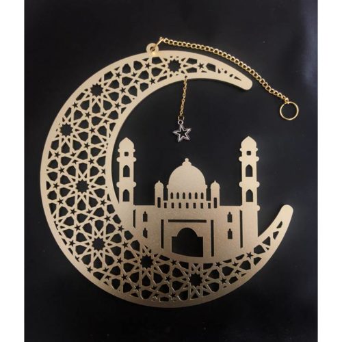 Hanging Crescent & Mosque | Gold