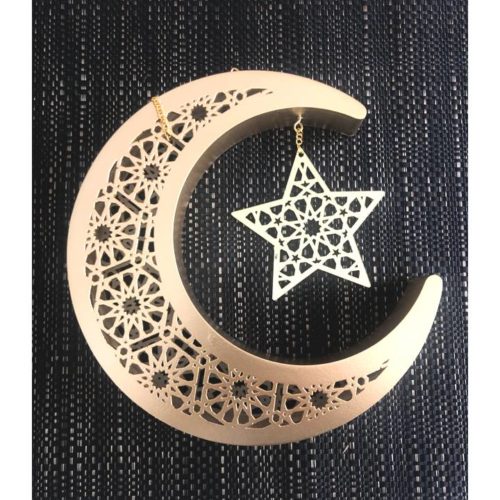 3D Hanging Thick Crescent | Gold