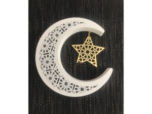 3D Hanging Thick Crescent | White