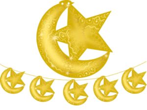 5pc Large Moon & Stars Garland