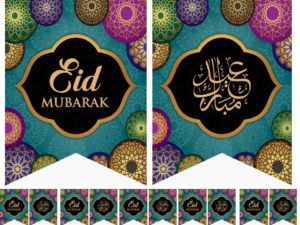 Geometric Eid Mubarak Flags