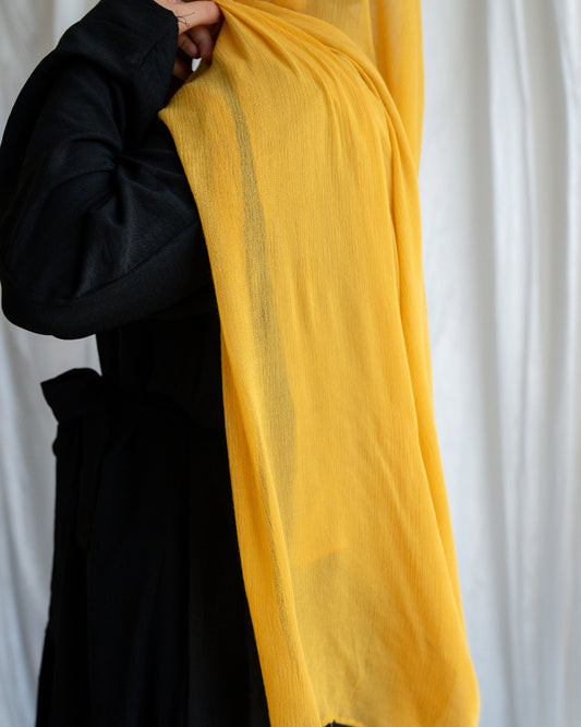 Crinkle Rayon Hijab | Mustard