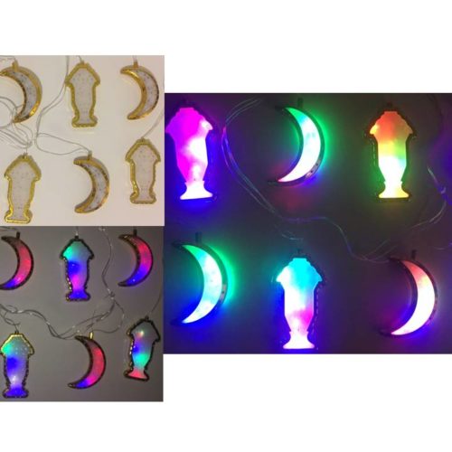 8pc Moon & Lantern Lights | Gold