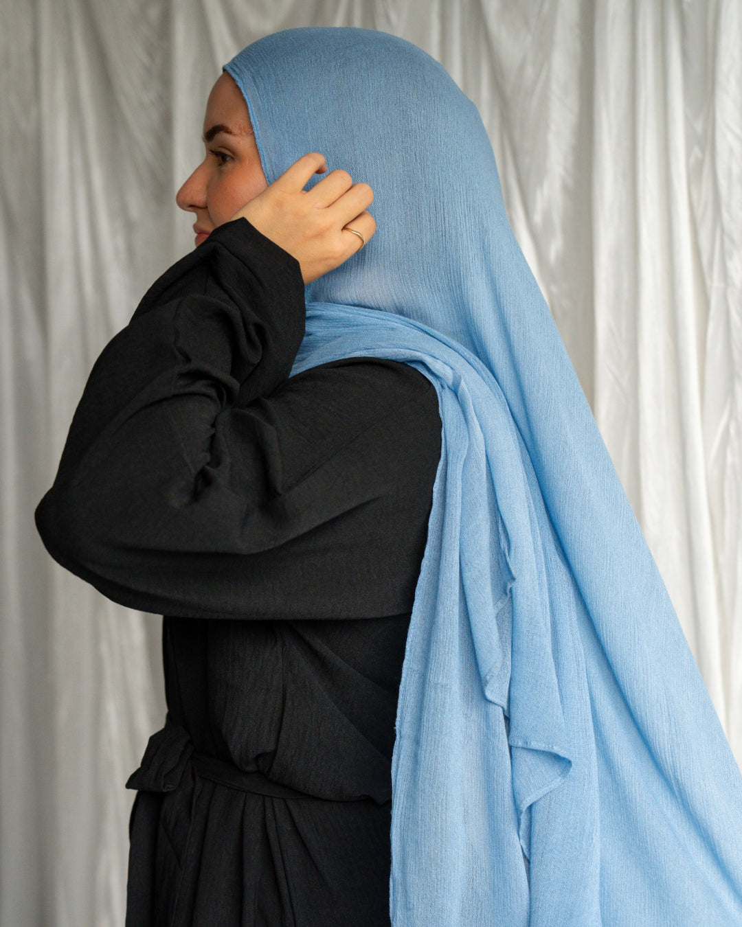 Crinkle Rayon Hijab | Azure