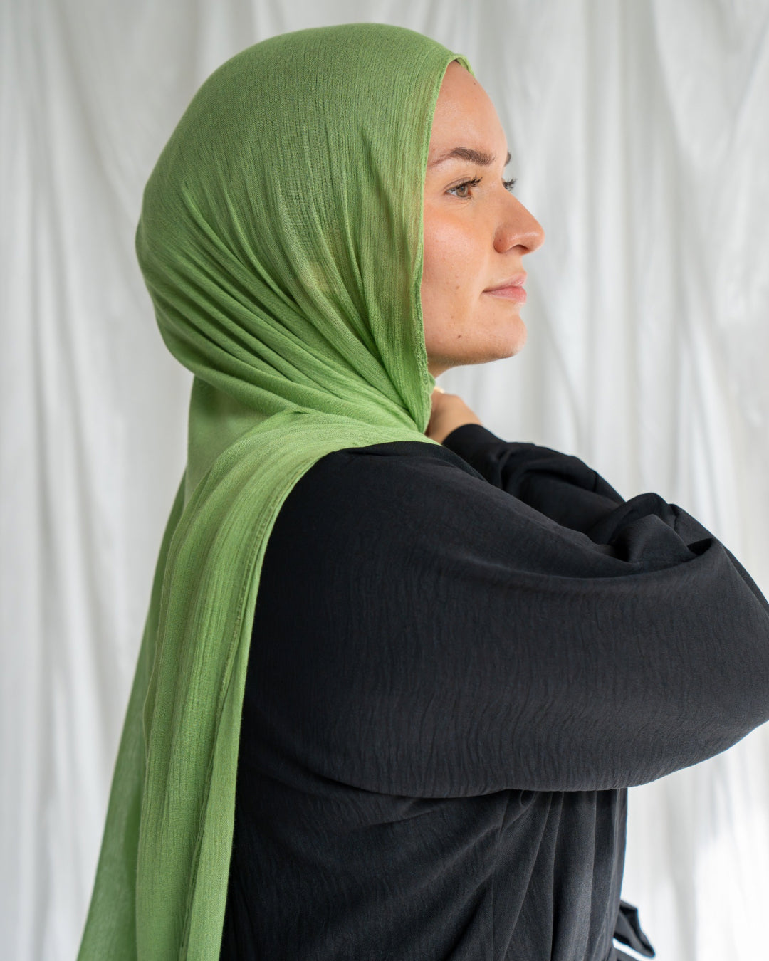 Crinkle Rayon Hijab | Matcha