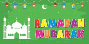 XL CLOTH BANNER Mosque Ramadan Mubarak | Green