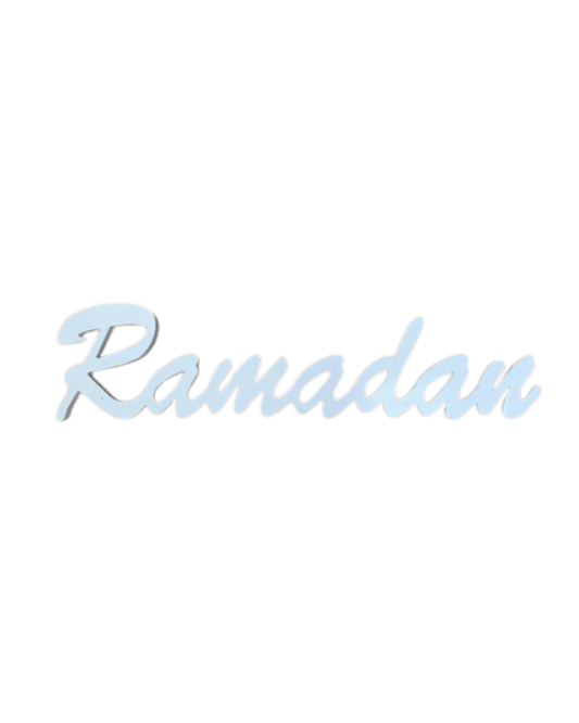 Ramadan Wooden Word | White