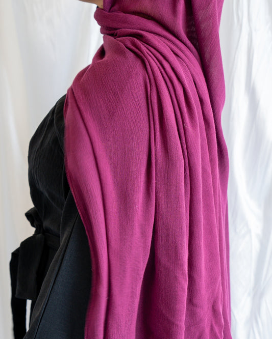 Crinkle Rayon Hijab | Mulberry