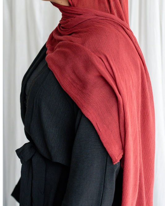 Crinkle Rayon Hijab | Burgundy