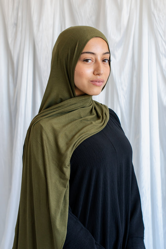 Jersey Hijab | Army Green