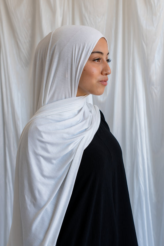 Jersey Hijab | White